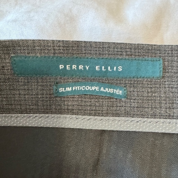 Perry Ellis Men's Gray Slim Fit Dress Pants Business Formal (Check Measurements) - Picture 6 of 14